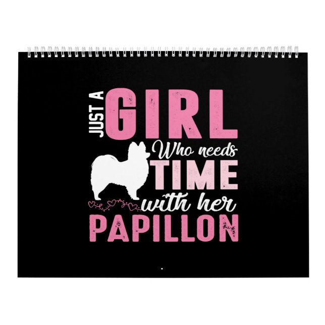 Papillon Dog Owner Girl-Geschenk Kalender (Titelbild)