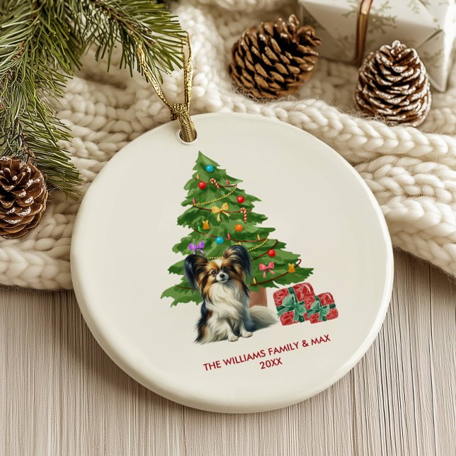 Papillon Dog Personalisiert Weihnachten Keramik Ornament (Von Creator hochgeladen)