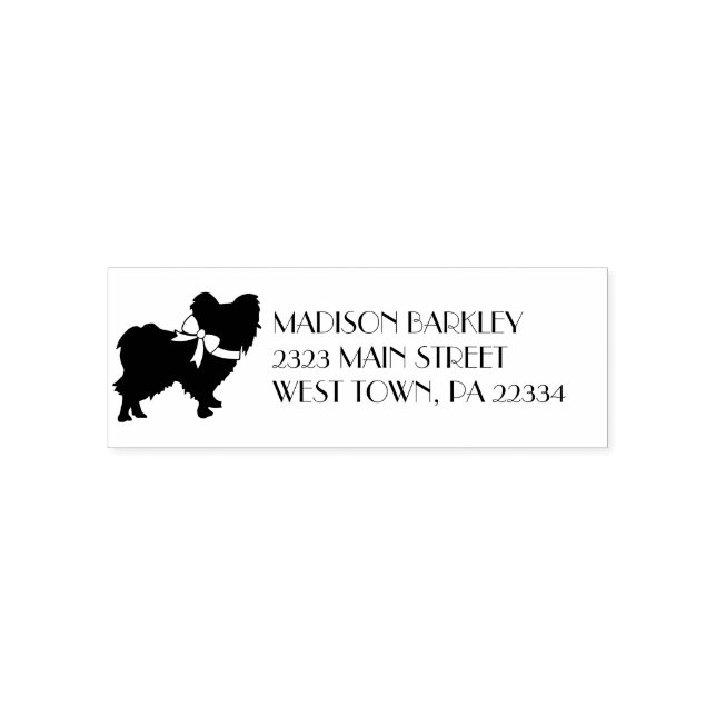 Papillon Dog Puppy Silhouette Permastempel (Design)