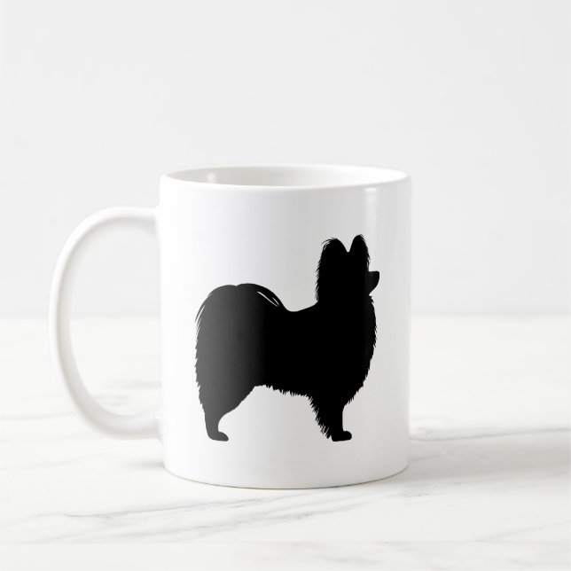 Papillon Dog Rasse Silhouetten Tasse (Links)