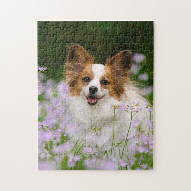 Papillon Dog Romantisches Portrait Game 11x14 Puzzle (Vertikal)