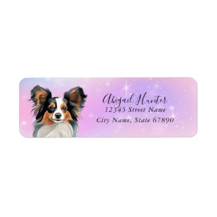 Papillon Dog Rücksendeadressen-Aufkleber