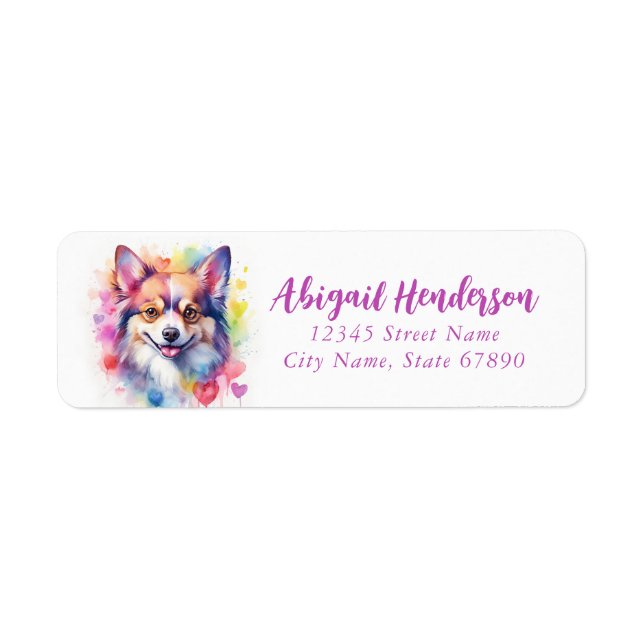 Papillon Dog Rücksendeadressen-Aufkleber (Vorne)
