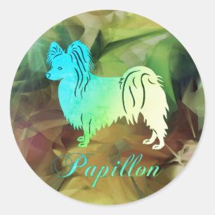 Papillon Dog Runder Aufkleber