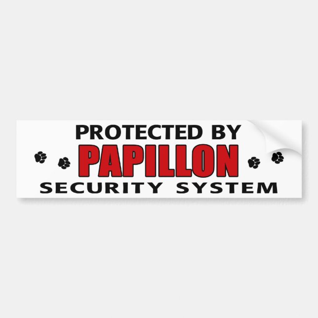 Papillon Dog Security Autoaufkleber (Vorne)