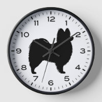Papillon Dog Silhouette mit Nummern und Minuten