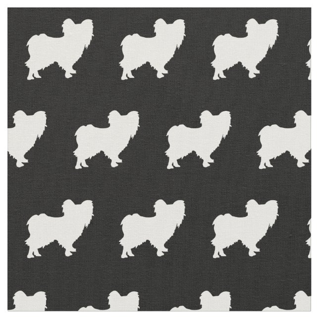 Papillon Dog Silhouette Pet Stoff (Nahaufnahme)