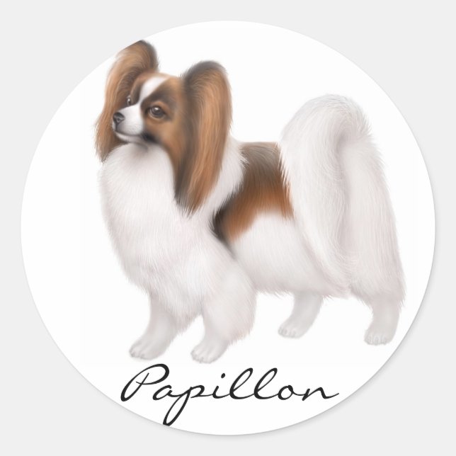 Papillon Dog Sticker (Vorderseite)