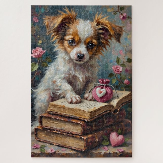 Papillon Dog Valentine's Day Secret Diaries Puzzle (Vertikal)
