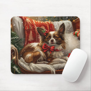 Papillon Dog Weihnachtsfest Mousepad