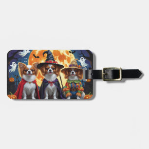 Papillon Dogs Pumpkin Halloween Funny Gepäckanhänger
