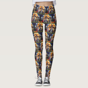 Papillon Dogs Pumpkin Halloween Funny Leggings