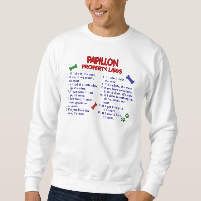 PAPILLON Eigentums-Gesetze 2 Sweatshirt (Vorderseite)