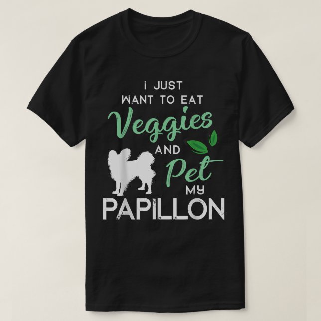 Papillon Funny Vegan Dog Lover Eigentümer Xmas Geb T-Shirt (Design vorne)