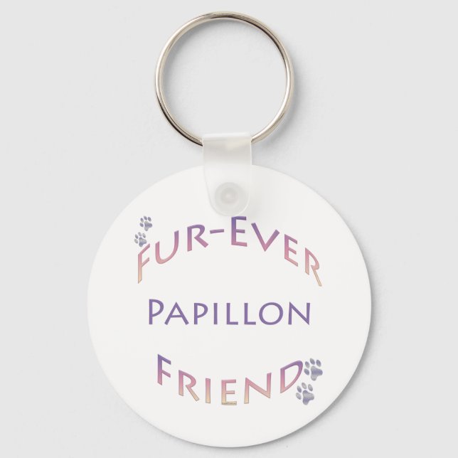Papillon Furever Schlüsselanhänger (Vorderseite)