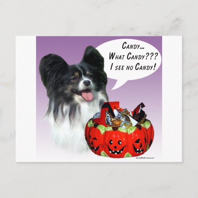 Papillon Halloween Candy Postkarte (Vorderseite)