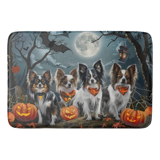 Papillon Halloween Spooky Badematte (Vorderseite)