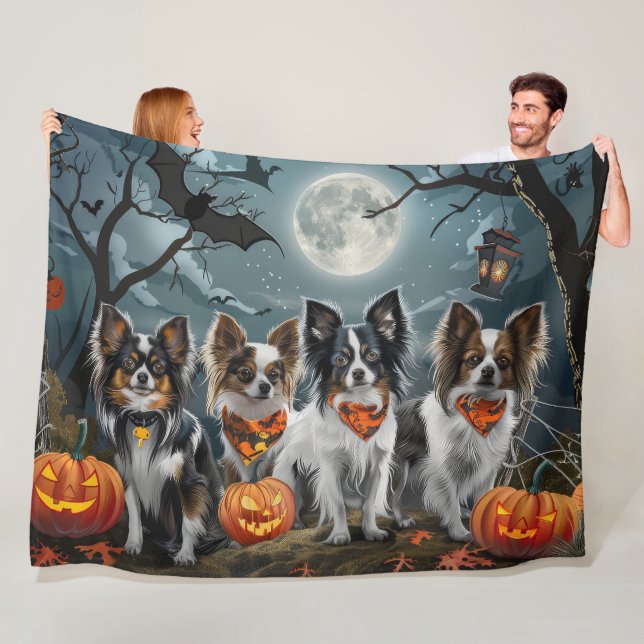 Papillon Halloween Spooky Fleecedecke (Beispiel)