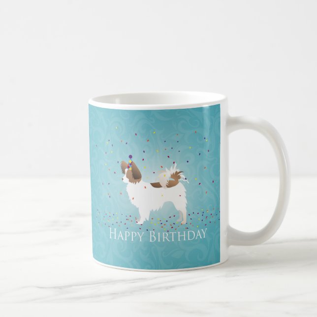 Papillon - Happy Birthday Tasse (Rechts)
