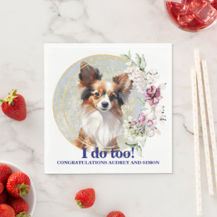 Papillon-Hochzeitsservietten mit Hundebild Serviette