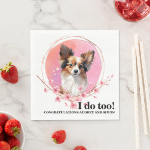 Papillon-Hochzeitsservietten mit Hundebild Serviette