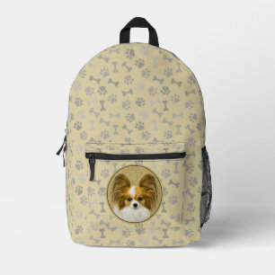 Papillon (Hound Tri) Gemälde - Originale Hundekuns Bedruckter Rucksack