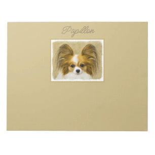 Papillon (Hound Tri) Malerei - Original Hunde Art  Notizblock