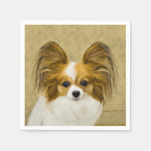 Papillon (Hound Tri) Malerei - Original Hundekunst Serviette