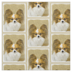Papillon (Hound Tri) Malerei - Original Hundekunst Stoff