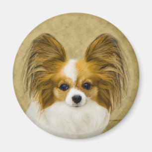 Papillon (Hound Tri) Malerei - Original Hundeschul Magnet