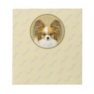 Papillon (Hound Tri) Malerei - Original Hundeschul Notizblock