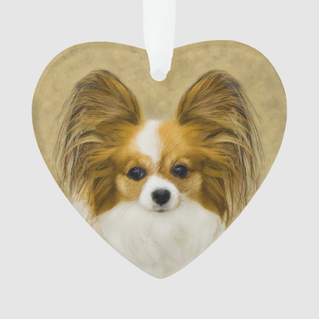 Papillon (Hound Tri) Malerei - Original Hundeschul Ornament (Vorderseite)