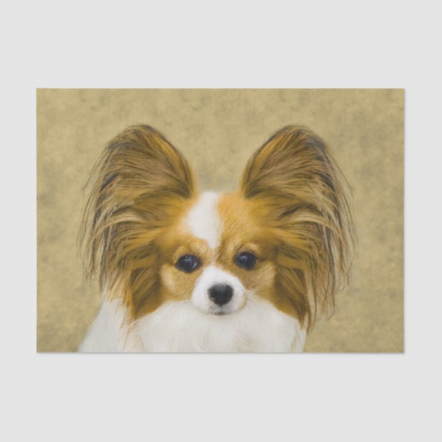 Papillon (Hound Tri) Malerei - Original Hundeschul Seidenpapier (Vorderseite)