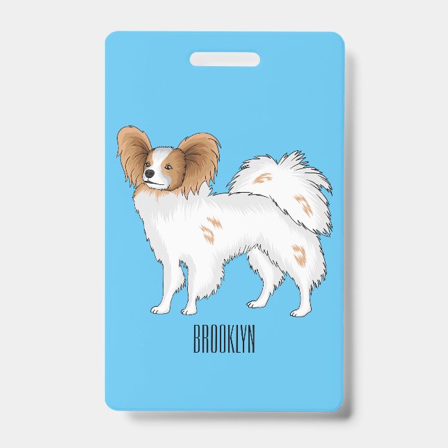 Papillon-Hund-Cartoon-Abbildung Ausweis (Vorderseite)