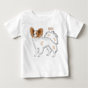 Papillon-Hund-Cartoon-Abbildung Baby T-shirt