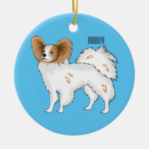 Papillon-Hund-Cartoon-Abbildung Keramik Ornament