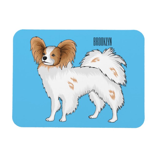 Papillon-Hund-Cartoon-Abbildung Magnet (Horizontal)