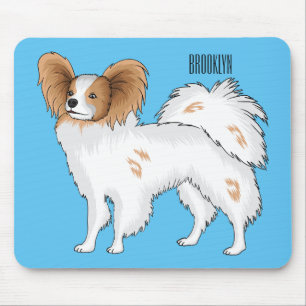 Papillon-Hund-Cartoon-Abbildung Mousepad