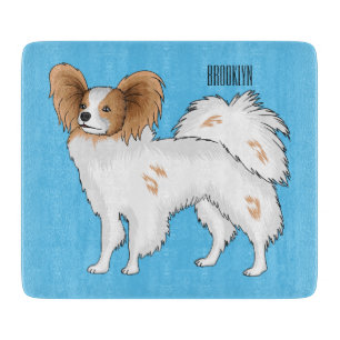 Papillon-Hund-Cartoon-Abbildung Schneidebrett