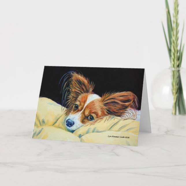 Papillon Hund Grußkarten Karte (Vorderseite)