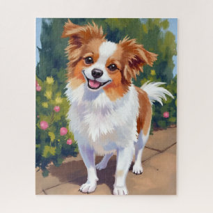 Papillon-Hund   Haustier Aquarellmalerei Puzzle