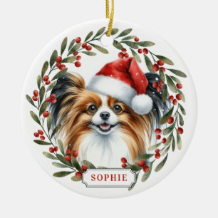 Papillon-Hund Keramik-Kreis-Ornament Keramik Ornament