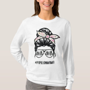 Papillon-Hund Mama chaotischen Buschgläser Papillo T-Shirt