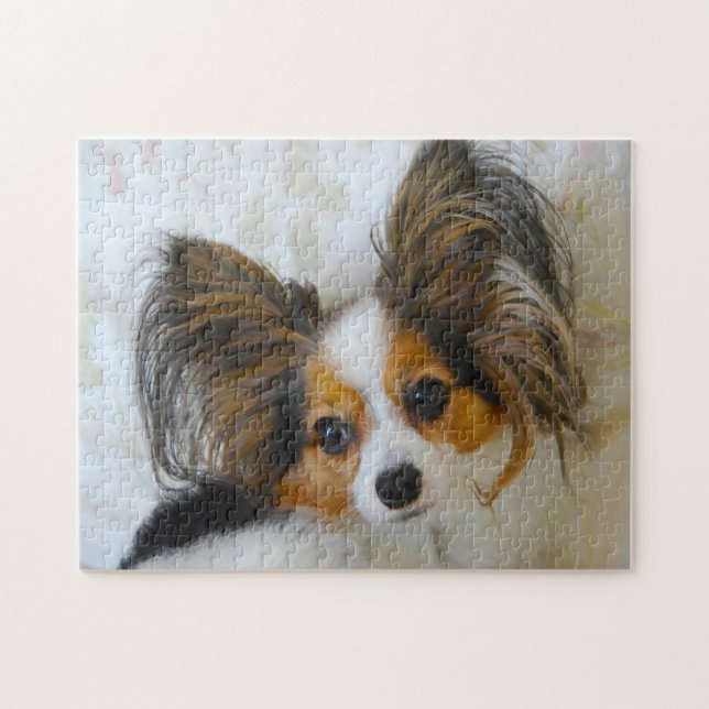 Papillon-Hund. Puzzle (Horizontal)