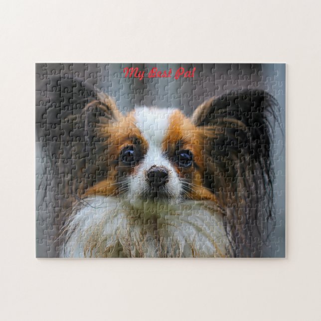 Papillon-Hund. Puzzle (Horizontal)