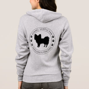 Papillon-Hund-Silhouette mit Pfoten und individuel Hoodie