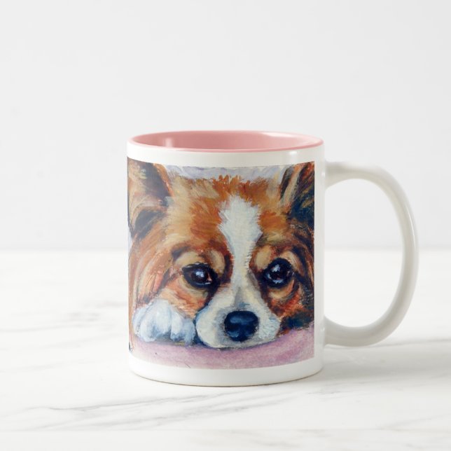 Papillon Hund Tasse (Rechts)