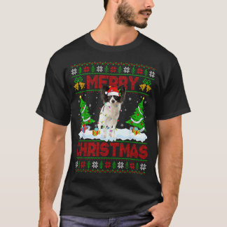 Papillon-Hund Weihnachten hässlicher Sweater lusti T-Shirt