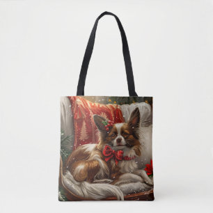 Papillon-Hund Weihnachtsfestlich