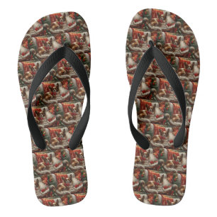 Papillon-Hund Weihnachtsfestlich Flip Flops